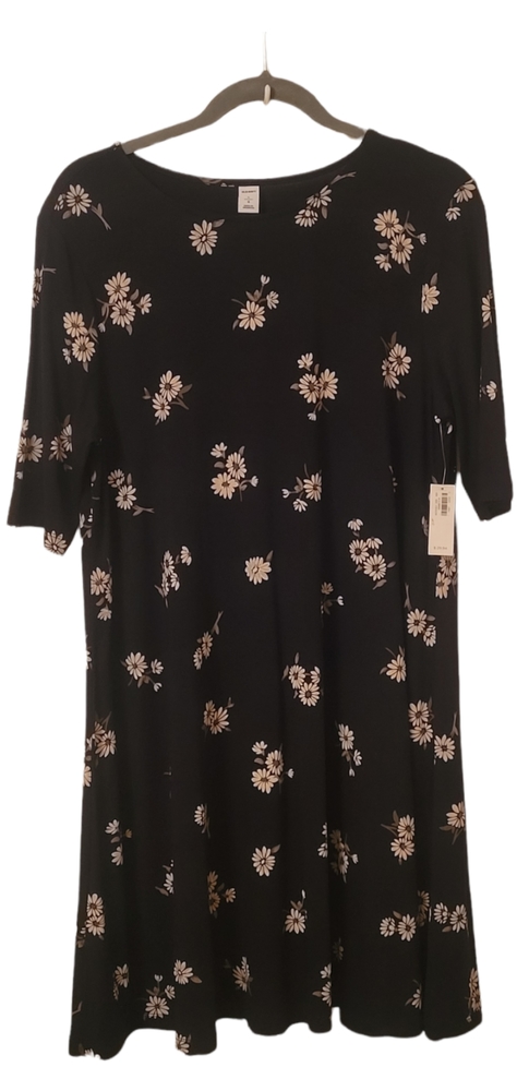 OLD NAVY Black & Daisy T-Shirt Dress Size LARGE **BNWT**